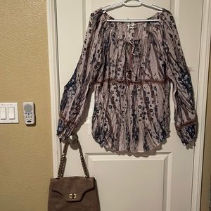 Beautiful MILLENIUM Ladies Boho Style Top, Blouse, Tunic, Front Tie,